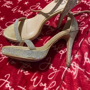 Elegant Gold Rhinestone Heels